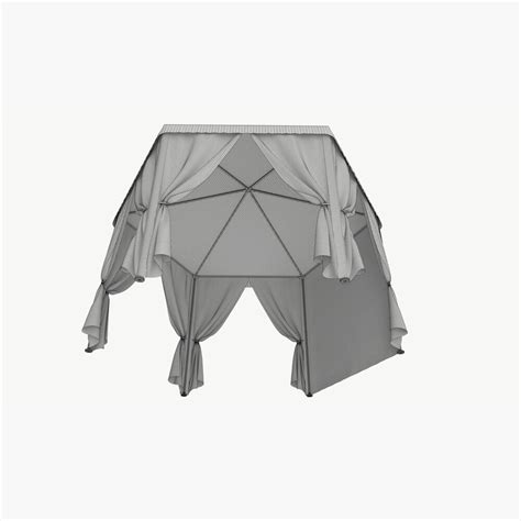 Hexagonal Garden Gazebo With Side Panels 01 3d Model Download Garden