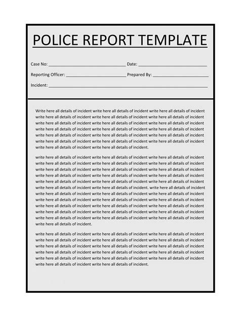 Crime Scene Report Template