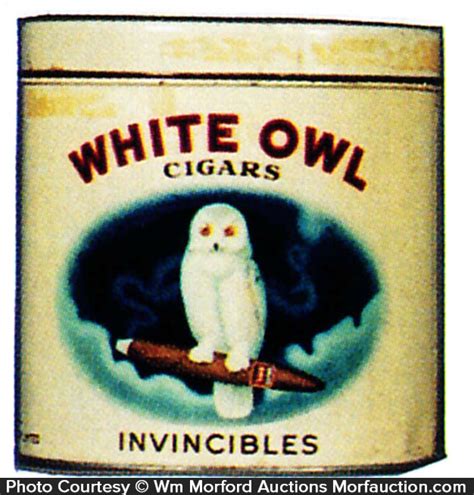 Antique Advertising White Owl Invincibles Cigar Can • Antique Advertising