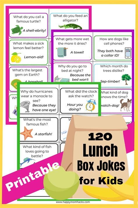 120 Funny Lunch Box Jokes for Kids Printable Cards | Happy Mom Hacks