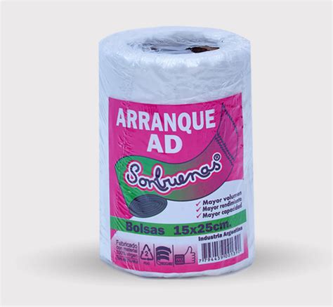 Rollo Bolsas Arranque Polietileno AD 15x25cm X 300gr Packing Envases