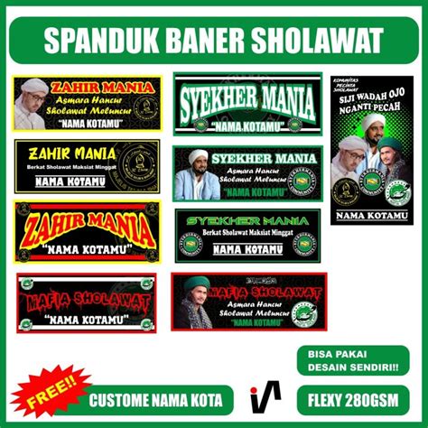 Banner Spanduk Sholawat Zahir Mania Mafia Sholawat Syekher Manka