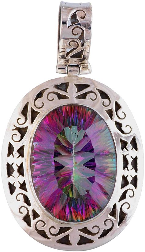 Mystic Topaz Pendant Exotic India Art