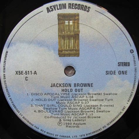 Jackson Browne Hold Out Vinyl Pursuit Inc