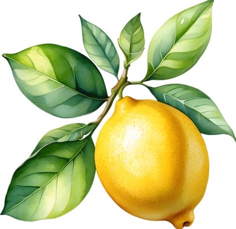 Premium PSD Watercolor Painting Of A Lemon Fruit