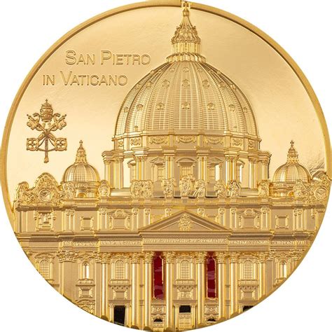 San Pietro In Vaticano Tiffany Art Oz Gold Coin Palau