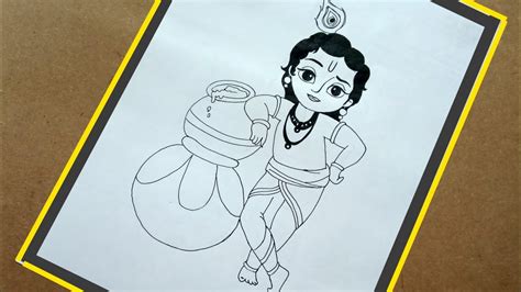 pencil drawing krishna easy