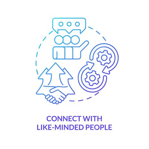 Connecting Like Minded People Blue Gradient Concept Icon People Outline Networking Vector ...