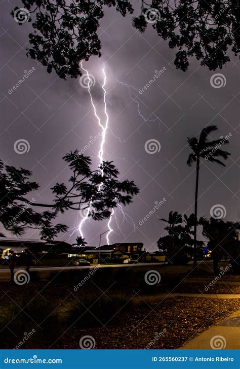 Double Lightning Cloud To Ground Stock Image - Image of flashes, charge ...