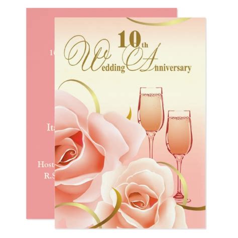 10th Wedding Anniversary Party Invitations