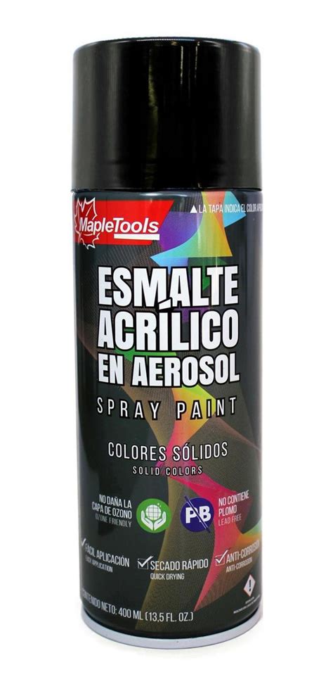 Pintura En Aerosol Spray Negro Brillante Maple Tools Mercadolibre