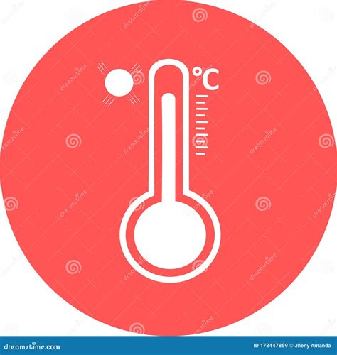 Thermomètre Dans L icône Rouge De Cercle La Chaleur De Mesure Du