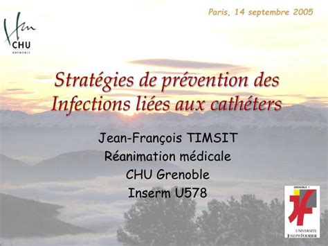 Ppt Strat Gies De Pr Vention Des Infections Li Es Aux Cath Ters