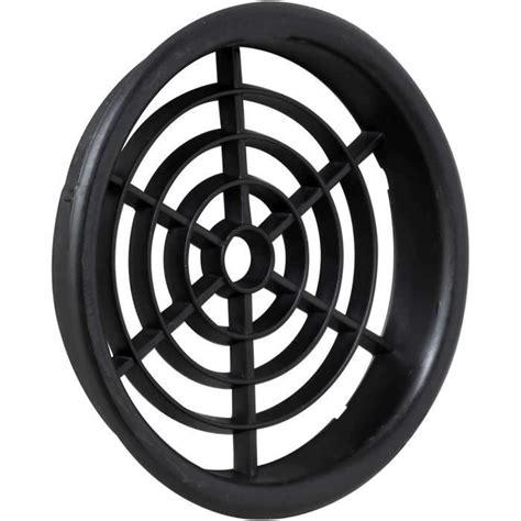 Grille de Ventilation Ronde en ABS Noir à encastrer Diamètre ø 68 mm