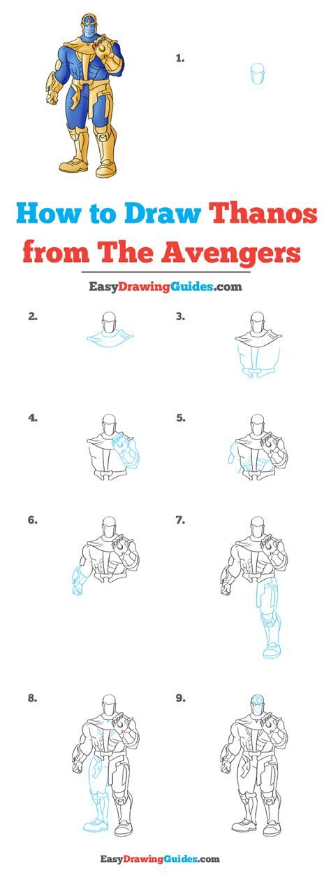 How To Draw Thanos From The Avengers Really Easy Drawing Tutorial