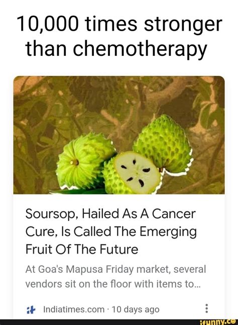 10000 Times Stronger Than Chemotherapy Soursop Hailed As A Cancer