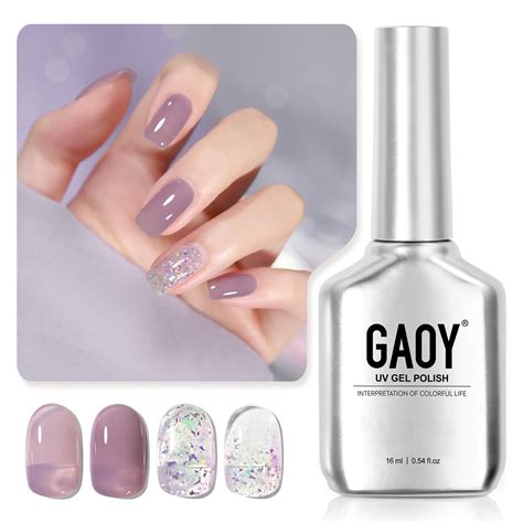 Gaoy Purple Glitter Gel Nail Polish 16ml 2 Colors 1681