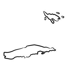 Spanish virgin islands map from black contour Vector Image