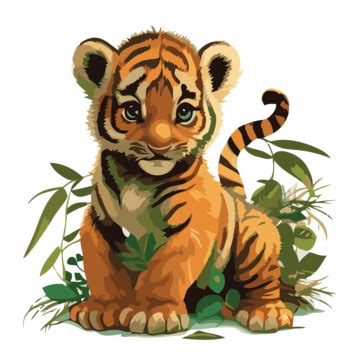 Cartoon Cute Tiger Cub, Tiger, Tiger Cub, Animal PNG Transparent Clipart Image and PSD File for ...