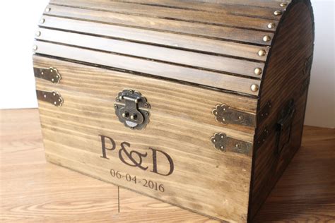 Extra Large Wedding Card Box Treasure Chest Style Rustic