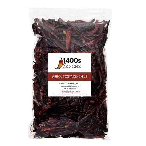 1lb Chile de Arbol Tostado, Toasted Chile De Arbol, Toasted Dried Arbol ...