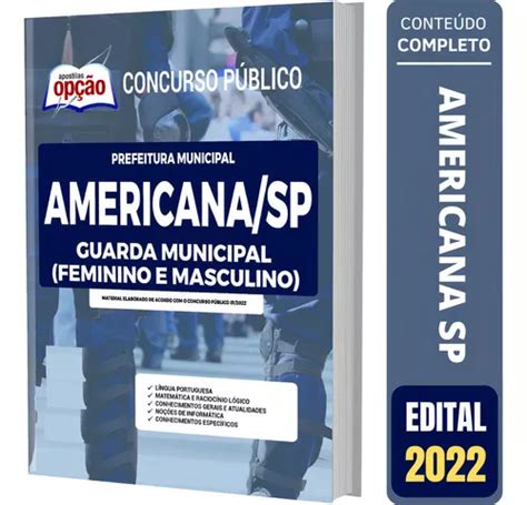 Apostila Prefeitura Americana Sp Guarda Municipal MercadoLivre