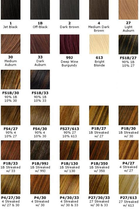 Clairol Professional Hair Color Chart