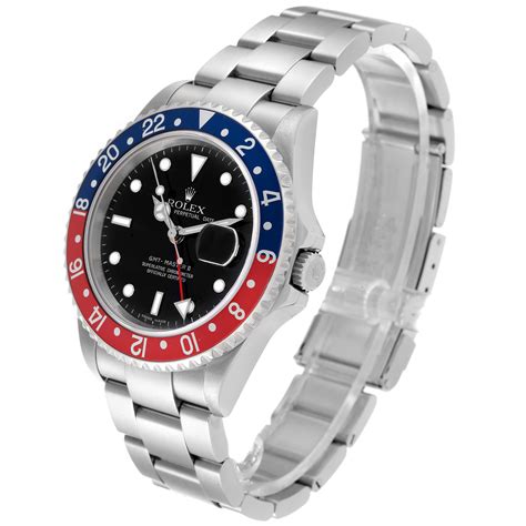 Rolex Gmt Master Ii Blue Red Pepsi Bezel Box Dial Steel Mens Watch 16710 Box Card Swisswatchexpo