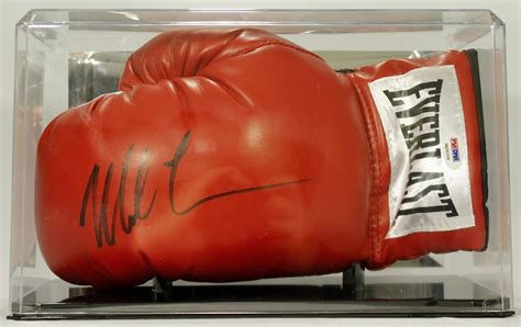 Mike Tyson Signed Everlast Boxing Glove With Display Case Psa Coa