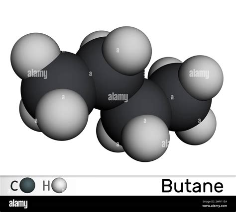 Butane C H Alkane Molecule Molecular Model D Rendering