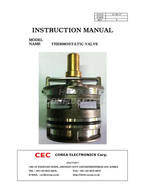 Cooling Thermostatic Valve | PDF