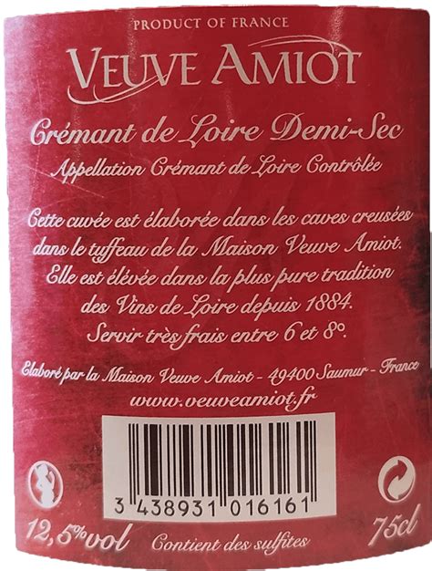 Crémant de Loire Delu Sec Veuve Amiot Saumur