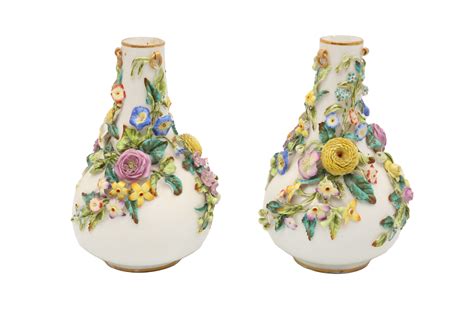 Lot 102 A Pair Of Meissen Style Porcelain Vases