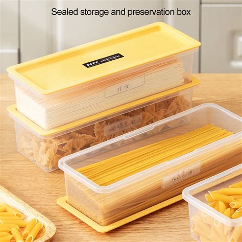 Noodle Storage Box Microwavable Airtight Lid Rectangle Spaghetti