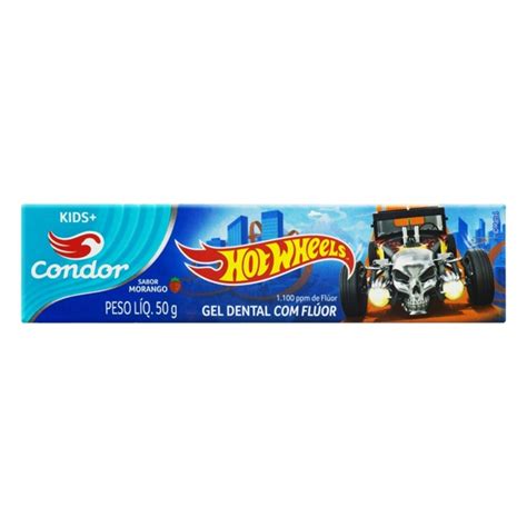 Gel Dental Flúor Morango Hot Wheels Condor Kids Caixa 50g Super Veneza Guará II