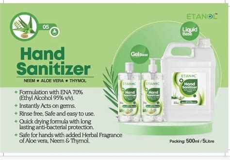 Etanol Gel Based Hand Sanitizer Ltr Can At Rs New Items In New