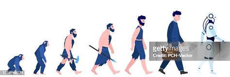 Cartoon Human Evolution Isolated Flat Vector Illustration High-Res ...