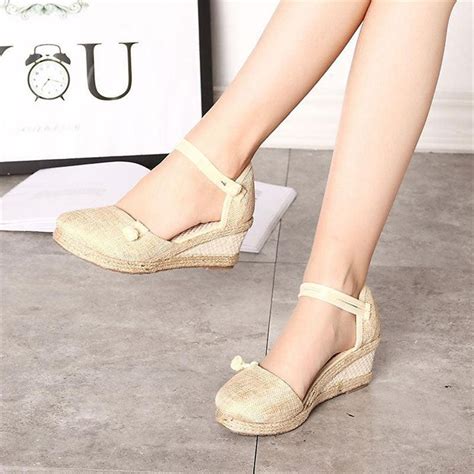 New Trending Women Sandals Casual Linen Canvas Wedge Sandals Ss3s Deals Dejavu