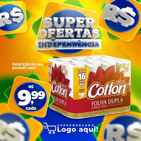 Post Supermercado Super Ofertas De Independência Produto Social Media