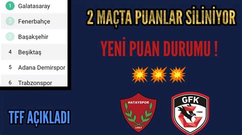 Gaziantep Fk Ve Hatayspor Ligden Ekiliyor Ve Yeni Puan Durumu Play