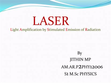 Laser Ppt By Jithin Mpamrita Ppt