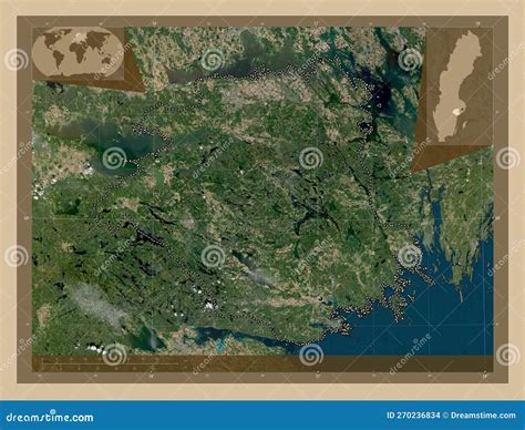 Sodermanland Sweden Low Res Satellite Capital Stock Illustration