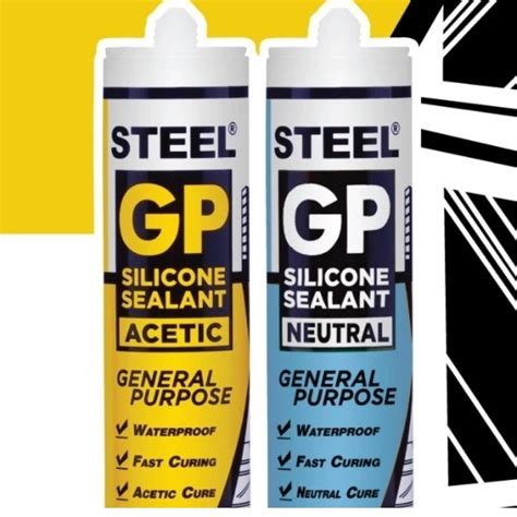 Jual Steel GP Sealant Kaca Asam Neutral Sealant Lem Kaca Silicone Asam