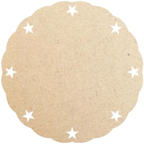 Kit 50 Sousplat Mdf 35cm Disco Supla Estrela Borda Ondulada Genitori