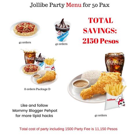 Jollibee Party Package Price List