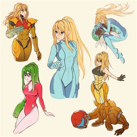 Samus Aran Metroid And Justin Bailey Metroid Drawn By Oxcoxa Danbooru