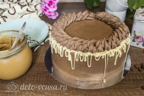 Шоколадно-карамельный торт с бананом, пошаговый рецепт с фото