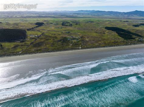 Aerial view of 90 Miles Beach in New Zealand 이미지 1732496578 게티이미지뱅크