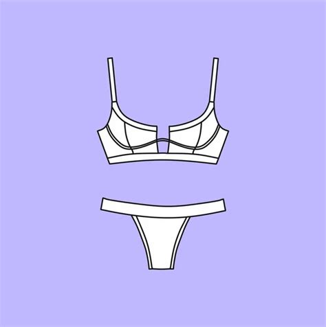 Lingerie Hand Drawn Set Vector Underwear Design Outline Illustration