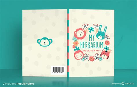 Cute Animals And Plants Book Cover Design Vector Download